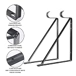 HOME MASTER HARDWARE Heavy Duty Closet Shelf Rod Brackets 10 Pack,Wall Mounted Closet Shelves Support Brace with Hook,10-3/4 in Black Bracket with Screws - Image 3