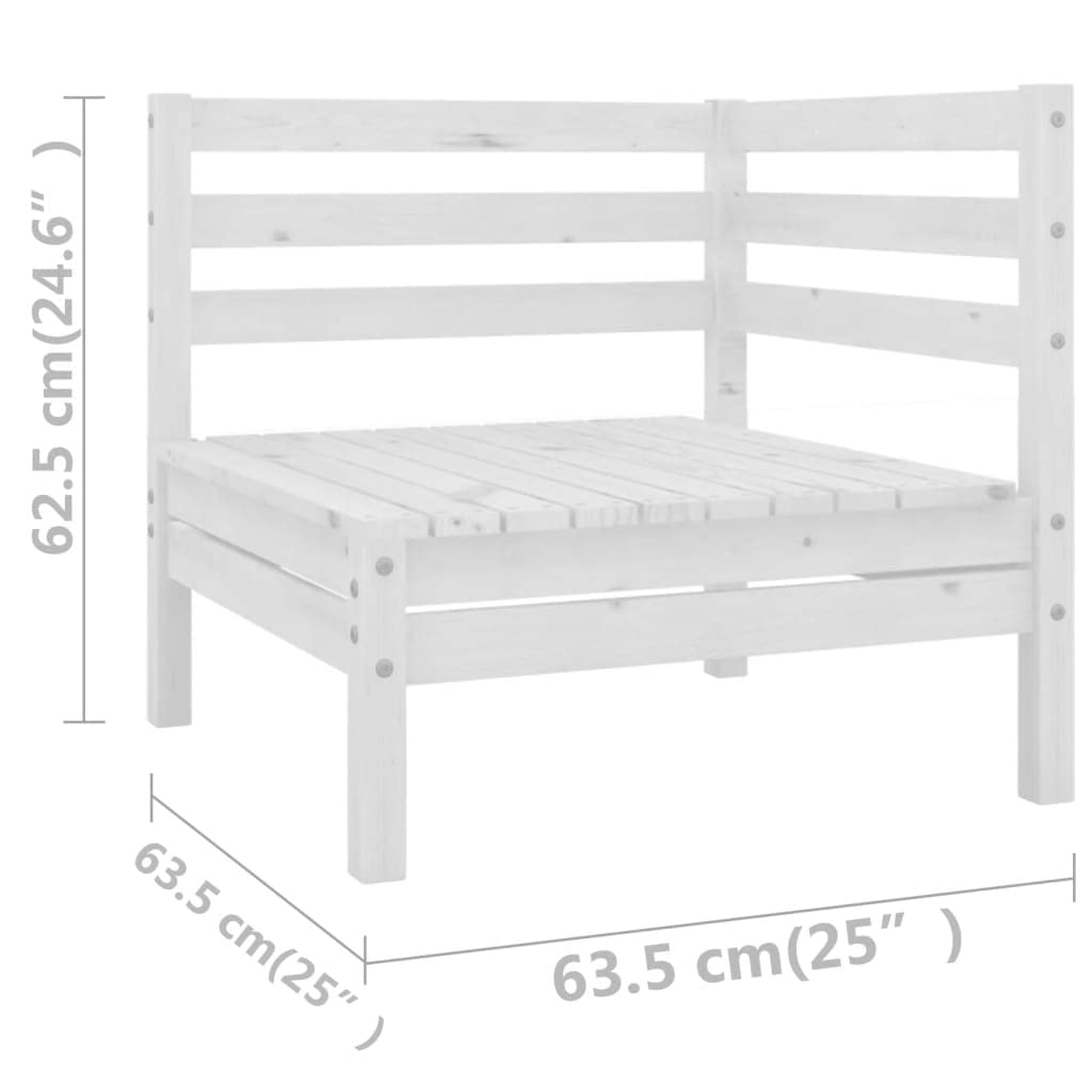 Set Salotto da Giardino 10 pz in Legno Massello di Pino Bianco per Relax, Tavolo, Sedia, Poltrona, Divano, Modulare, Resistente agli Agentidi Atmosfera, Ideale per Balconi, Patio e Veranda