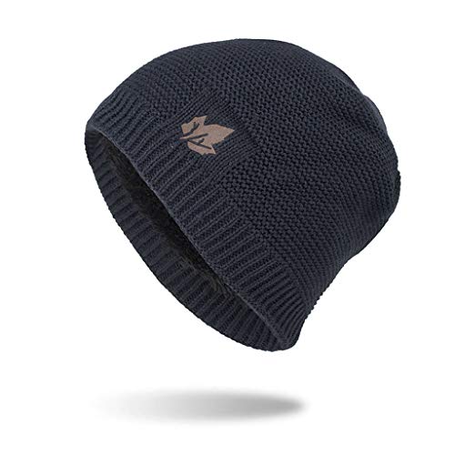 Image of BCDlily Fleece Lined Knit Beanie Hat Winter Hats for Women Men Warm Knit Ski Cap