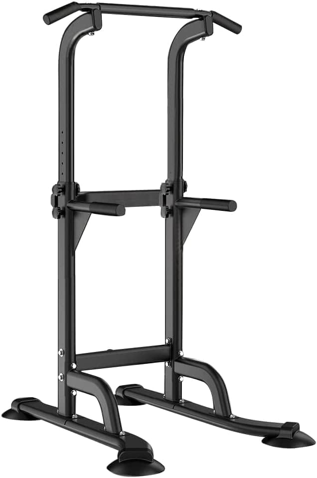 SogesHome Power Tower Dip Station Pull Up Bar for Home Gym Chin Up Bar Stand Height Adjustable Strength Training Fitness Equipment Multi-Function Workout Equipment