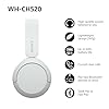 Sony WH-CH520 Wireless Bluetooth On-Ear Headphones, Lightweight Design, Up to 50hr Battery Life, Quick Charge, EQ, Clear Call Quality, iOS & Android - White #1