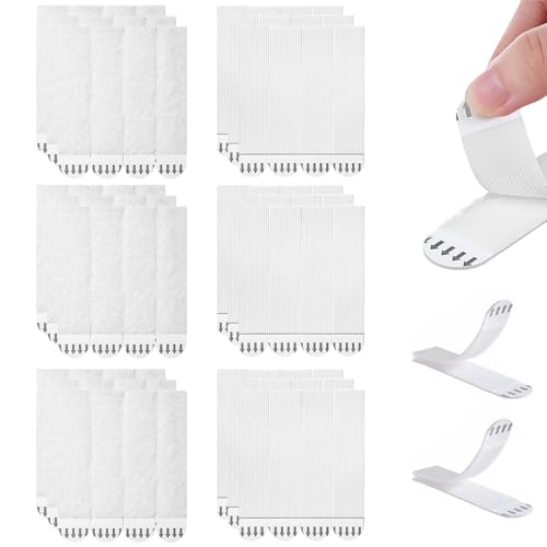 Eupneicu Accroche Tableau Sans Percer [36 Paires de 72 Bandes], 19 x 92mm Languette Accroche Tableau Sans Percer Bandes, Languette Accroches Tableaux Pour Accrocher Des Cadres Et Des Décos De Noël