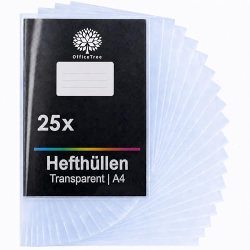 OfficeTree 25x Hefthüllen A4 Transparent - 130 my Folienstärke