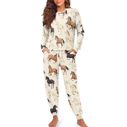 Image of Womens Lounge Set Long Sleeve Soft Pajama Sets