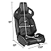 DNA MOTORING 2PCS Racing Bucket Seats with Adjustable Recline & Dual Rails, Compatible with 4 Point Harness, PVC Leather/Black Carbon Looking Leather, RS-JBR-007-BK