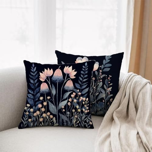 Housse de coussin extérieur imperméable 55x55 fleur rose canapé salon - 3