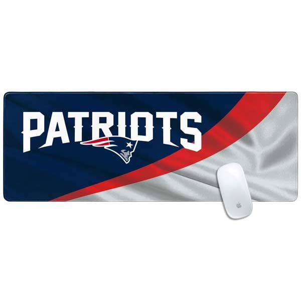 Skinit Large Gaming Mouse Pad - Officially Licensed New England Patriots Design with Stitched Edges, Waterproof, Non-Slip Rubber Base, Desk Mat for