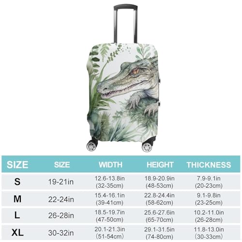 Crocodile Green Luggage Cover, Washable Elastic Suitcase Cover Protector Fit 18-32 Inch Luggage2