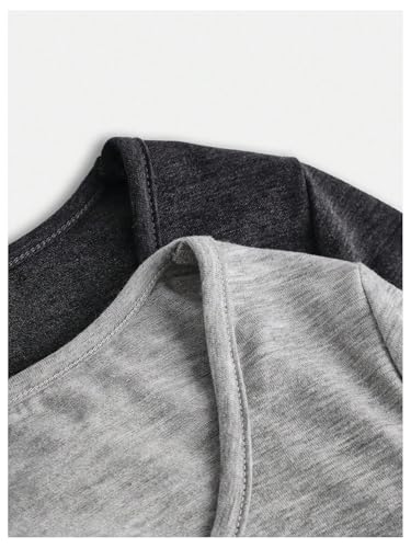 Floerns Girl's Casual 2 Pcs Long Sleeve T Shirts Ruched Knitted Basic Tee Shirts3