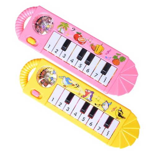FUNOMOCYA 2個 ミニ鍵電子ピアノ 軽量携帯可能 幼児用音楽 ハンドアイ協調力向上 キッズトイ 室内外対応 素材使用 お子様の聴 ランダムカラー