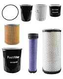 AUGREX Transmission Oil Air Filter Kit Fit for John Deere 3025E 3032E 3036E 3038E Compact Utility