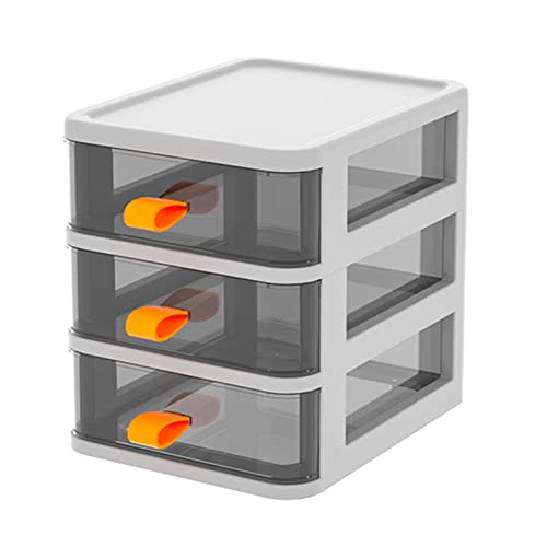 Jwthee Cajones apilables de plástico para cajones, cajas organizadoras de escritorio tipo cajón pequeño, caja de almacenamiento de escritorio de plástico transparente, organizador de escritorio con 3