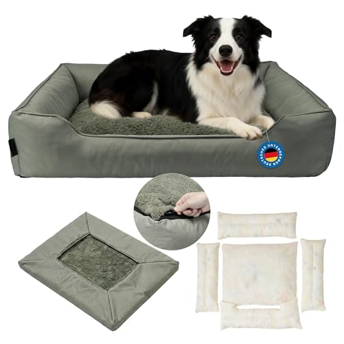 Zedelmaier Hundebett für mittelgroße & Grosse Hunde, Dicker Hundekissen, ergonomisches Hundebetten mit abnehmbarem Bezug, kratzfestes & wasserdichtes Hundekorb, Hundekörbchen waschbar (90×68×21cm)