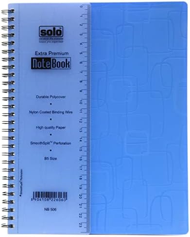 SOLO B5 Premium Notebook with Spiral Wiro Binding & 160 Pages, Perfect Grid Ruling Book for Office, College and School & Writing book for Meetings & Appointments (Blue)