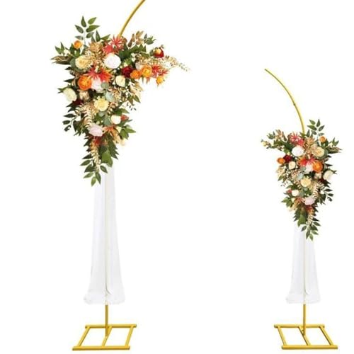 Arco de boda curvo DIY de metal para altar nupcial decorativo 8