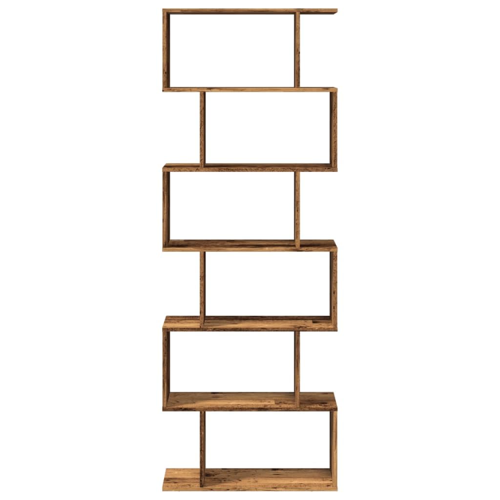Raumteiler Bücherregal 6 Etagen Altholz-Optik 70x24x193 cm