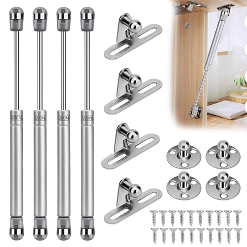 VZXZXE 4 Stück 200N Klappenbeschlag Gasdruckdämpfer dämpfer springaufbeschlag hydraulikzylinder, Gasdruckfeder Möbel, Gasfeder, Stoßdämpfer Küchenschrankmit Schrauben