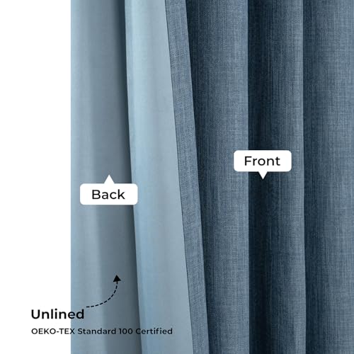 HPD Half Price Drapes Faux Linen Room Darkening Curtains - 96 Inches Long Extra Wide Luxury Linen Curtains for Bedroom & Living Room (1 Panel), 100W X 96L, Reverie Blue by HPD Half Price Drapes - Image 8