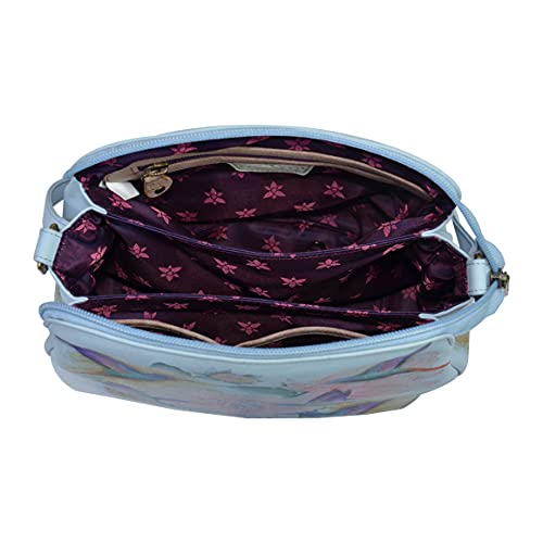 Image of Anuschka Women's Leather Shoulder Bag - Hand-Painted Genuine Leather Handbag with Adjustable Strap - 691, Shoulder Bag
