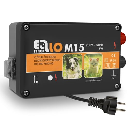 Ellofence Weidezaungerät 230V Netz M15 - Klein - Extra starkes & leises Elektrozaungerät - Premium...