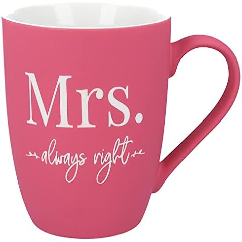 SPRUCHREIF · Mrs.always right mug, soft touch mug, engraved on both sides, mug with saying, wedding gift, engagement gift, Valentine's Day, gift for women Cover