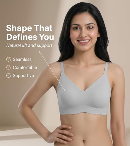 Image of DClub Wireless Bras for Women No Underwire Seamless Push Up Full Coverage Everyday Bra Comfortable Supportive Tshirt Bralette
