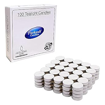 PROSPERRO LUMO by Parkash Candles Paraffin Wax Candles Tea Light, 3 hr Burn time, No Residue Diwali Decoration,Smokeless, (100 PC Unscented)