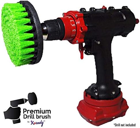 Premium Drill Brush, Medium Stiff, Green 13cm. Professional Power Scrubber. Doesn't Scratch Surfaces. Suitable for Kitchen, Stove and Oven, Cabinets, Counters, Dirty pots, Linoleum Cleaning