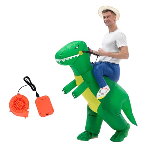 [raisme] エアイン 恐竜 着ぐるみ ティラノサウルス リアル エアコスチューム 大人用 簡単着脱 送風ファン付き ハロウィン クリスマス 文化祭 パーティー イベント 仮装 コスプレ 衣装 男の子 オトナ用 (成人【150～190cm】)