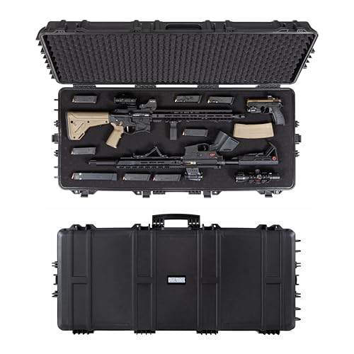 Durabox All Weather Hard Case 47 x 21 x 8” – TSA Approved Rifle Case with Customizable Foam, Dual Ergonomic Handles and Wheels - Waterproof Travel Case for Rifles, Guns, Shotguns, Ammo, Scopes & Gear