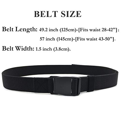 Image of WYuZe Men's Military Tactical Web Belt, Casual Nylon Webbing with No Metal Buckle