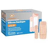 Painless Removal Silicone Bandages for Elderly Sensitive Skin - 40 Counts 0.75''x3'' Medium and 15 Counts 1.63''x4'' Extra Large Bandages by G+ GUIGABUL - Hypoallergenic - Latex Free
