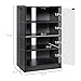 HOMCOM Media Cabinet, 4-Tier Stereo Cabinet, Record Player Stand with Vinyl Record Storage, Adjustable Shelves, Tempered Glass Doors and Cable Management, Distressed Black