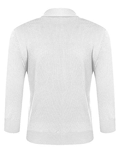 Image of URRU Women's Classic 3 /4 Sleeve Open Front Cropped Cardigan Sweater Lightweight Knit Short Shrugs