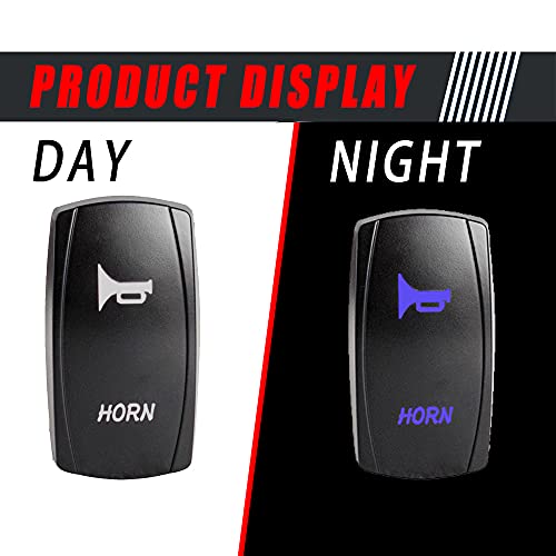 image for Boine 12V Universal UTV Horn Kit with Blue Rocker Switch Compatible wi