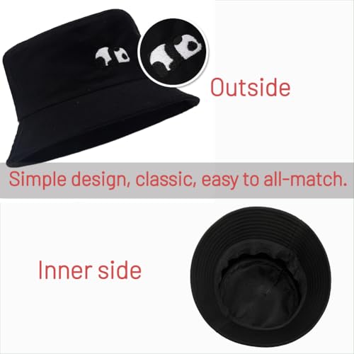 Image of Cotton Bucket Hat for Women Men Summer Travel Sun Beach Bucket Cap, Unisex Outdoor Fisherman Hat