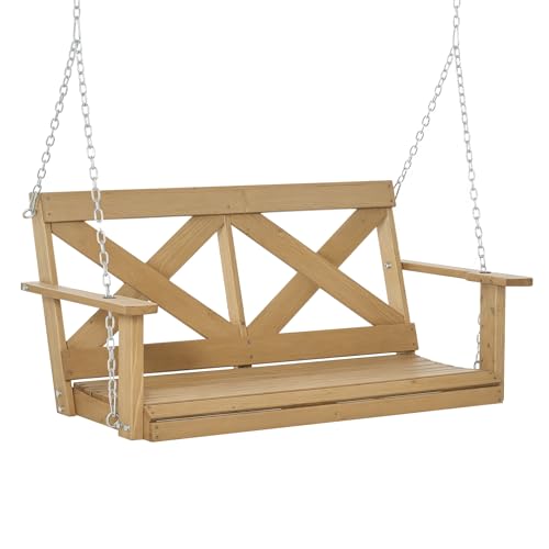Outsunny 2 Person Porch Swing, Patio Swing, Outdoor Swing Bench