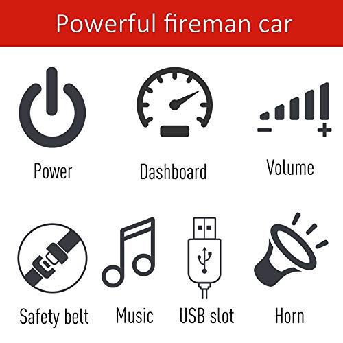 Aosom 6V Electric Ride-On Fire Truck Vehicle For Kids With Remote Control, Music, Lights, And Ladder #TOP5