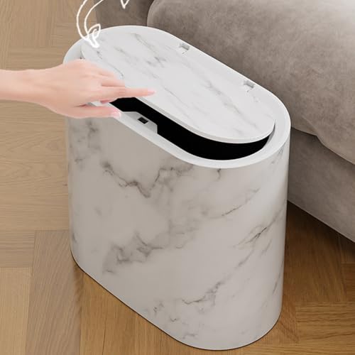 Caneca de basura de 14 litros con tapa abatible y diseño compacto miniatura 4