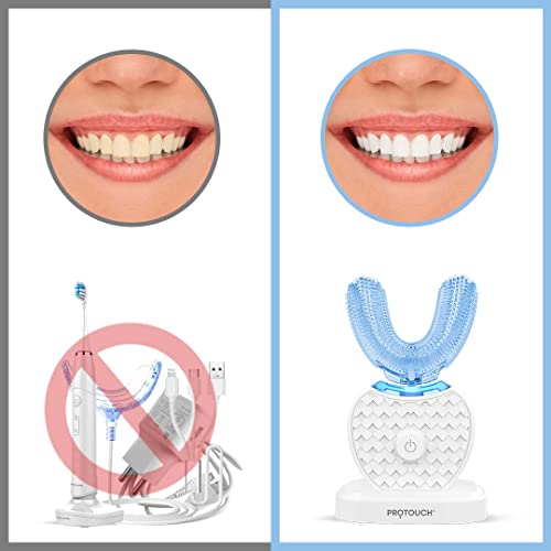 Image of PROTOUCH Ultrasonic Manual Teen Toothbrush, Gum Massager, 2000 Food Grade Bristles, 45 Degree Bass Brushing, Sonic Vibration Technology,White