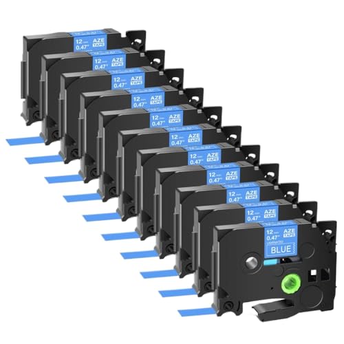 11PK�}���`�J���[TZE 231 631 12mm���x���e�[�v��TZ 531 131���x���v�����^�[�p���{��PT-H110 PT-HD200(White on blue)