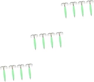 Abaodam 12 Pçs 12 Noite Brilhante Anzol De Pesca Lula Choco Manga Pesca Anzóis De Lula Isca De Pesca Anzol De Pesca Luminosa Isca De Pesca Luz Noturna Isca Gancho De Mar Profundo Gancho