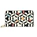 Produktbild JHGFG Mode Handtasche Reißverschluss Brieftasche Nahtlose Vektor Geometrische Streifen Muster Hintergrund Telefon Kupplung Geldbörse Abendkupplung Blockieren Leder Brieftasche Multi Ca.