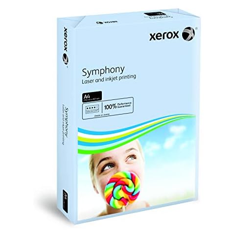 Xerox 003R93222 farbiges Druckerpapier Kopierpapier Symphony pastell Din A4, 160 g/m², 250 Blatt pro Pack, blau Cover