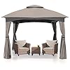 MASTERCANOPY Outdoor Patio Gazebo for Garden with Upgrade Steel Frame and Netting Walls 8x8Gray
