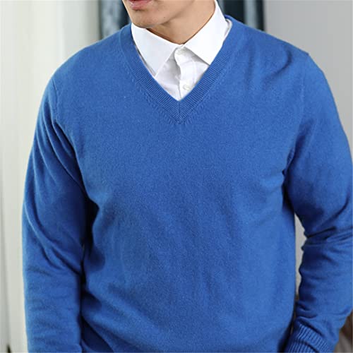 100% Real Cashmere Knitted Sweaters Men Vneck Pullovers 9Colors Standard Clothes Male Jumpers Man Sweater Knitwears3
