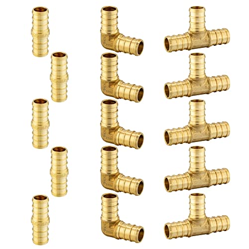 Image of EFIELD 1 /2 Inch 2 x 100 ft (200 Ft) Pex-b Pipe /Tubing, Brass pex Fittings, Crimping Tool, Cinch Clamps, Cutter, J-Clamps(All-in-One Bundle),(129)