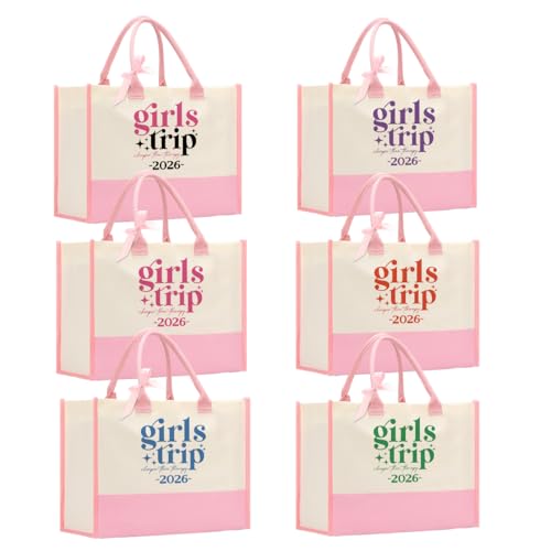 CHQIUCR 6 PCS Girls Trip Tote Bag Women Travel Gift