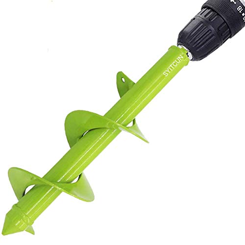 SYITCUN Auger Drill Bit Garden Plant Flower Bulb Auger Spiral Hole Drill Rapid