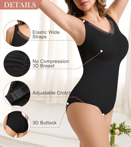 Image of Shapewear Bodysuit for Women Tummy Control Seamless Faja Body Shaper Body Suit Waist Slimming